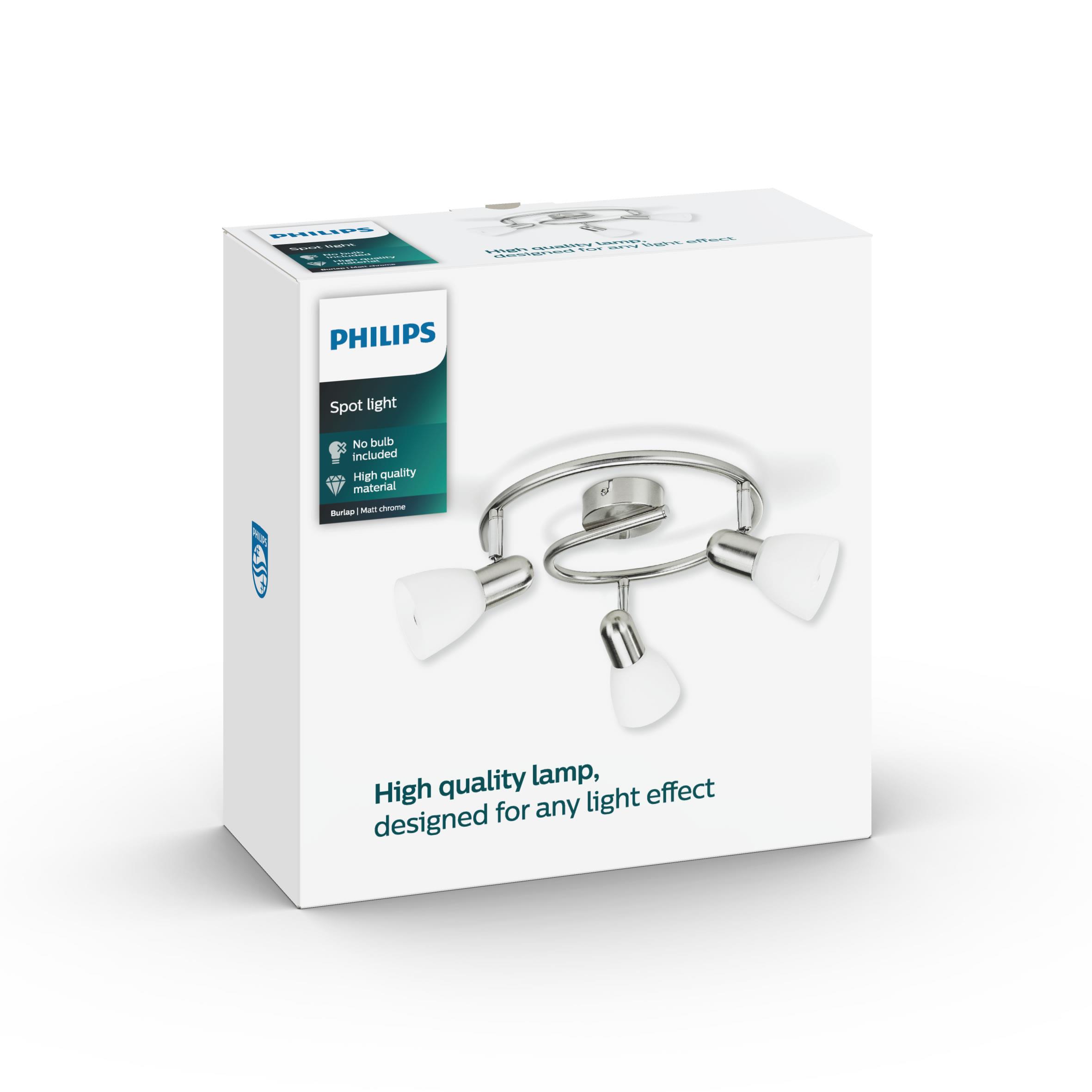 Philips Burlap Nikel Siva Üstü Spot 3'lü