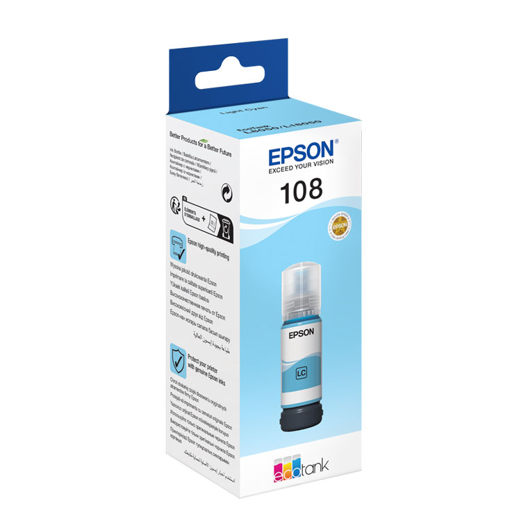 Epson T09C5 108 Light Cyan Açık Mavi Şişe Mürekkep T09C54 L18050 L8050