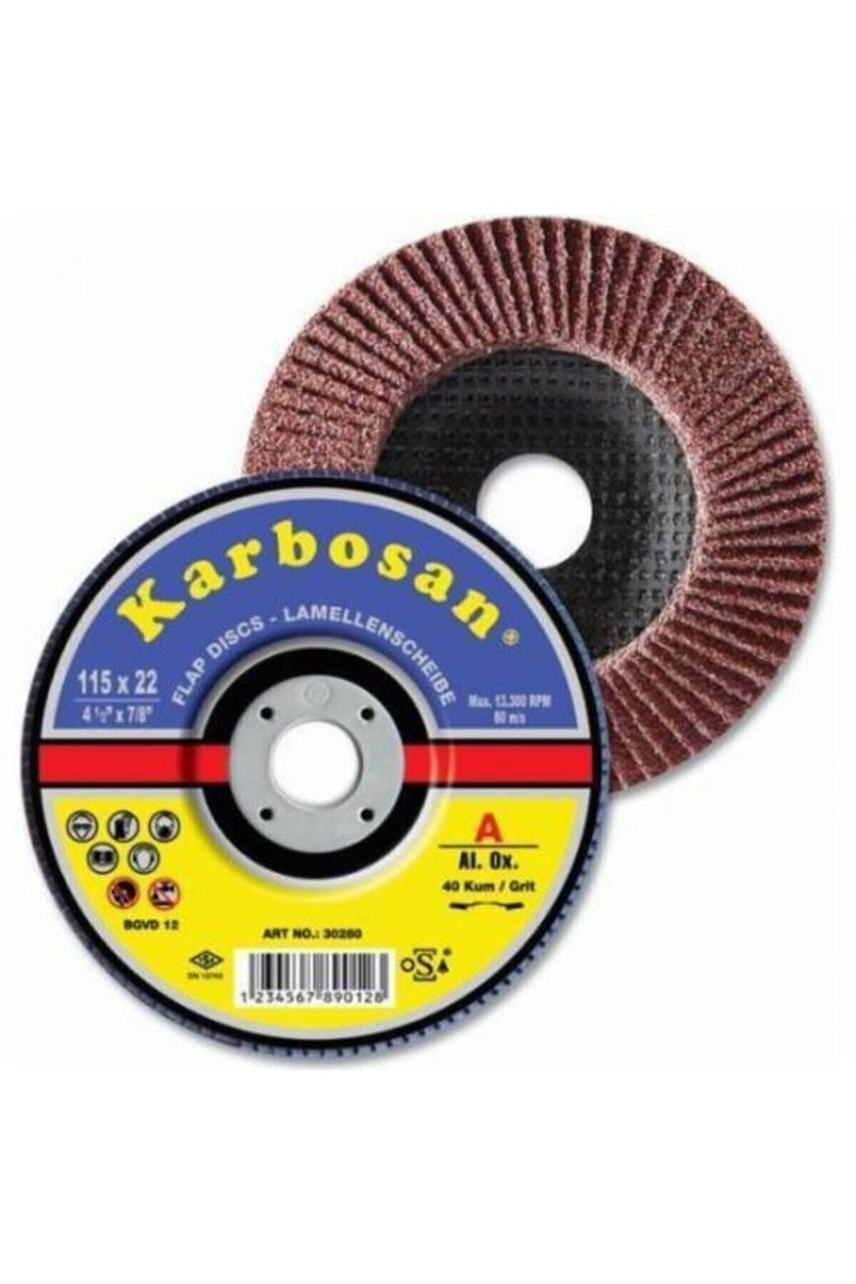 Karbosan 115X22.23 Alüminyum Oksit Ao 40 Kum Flap Disk 1 Adet