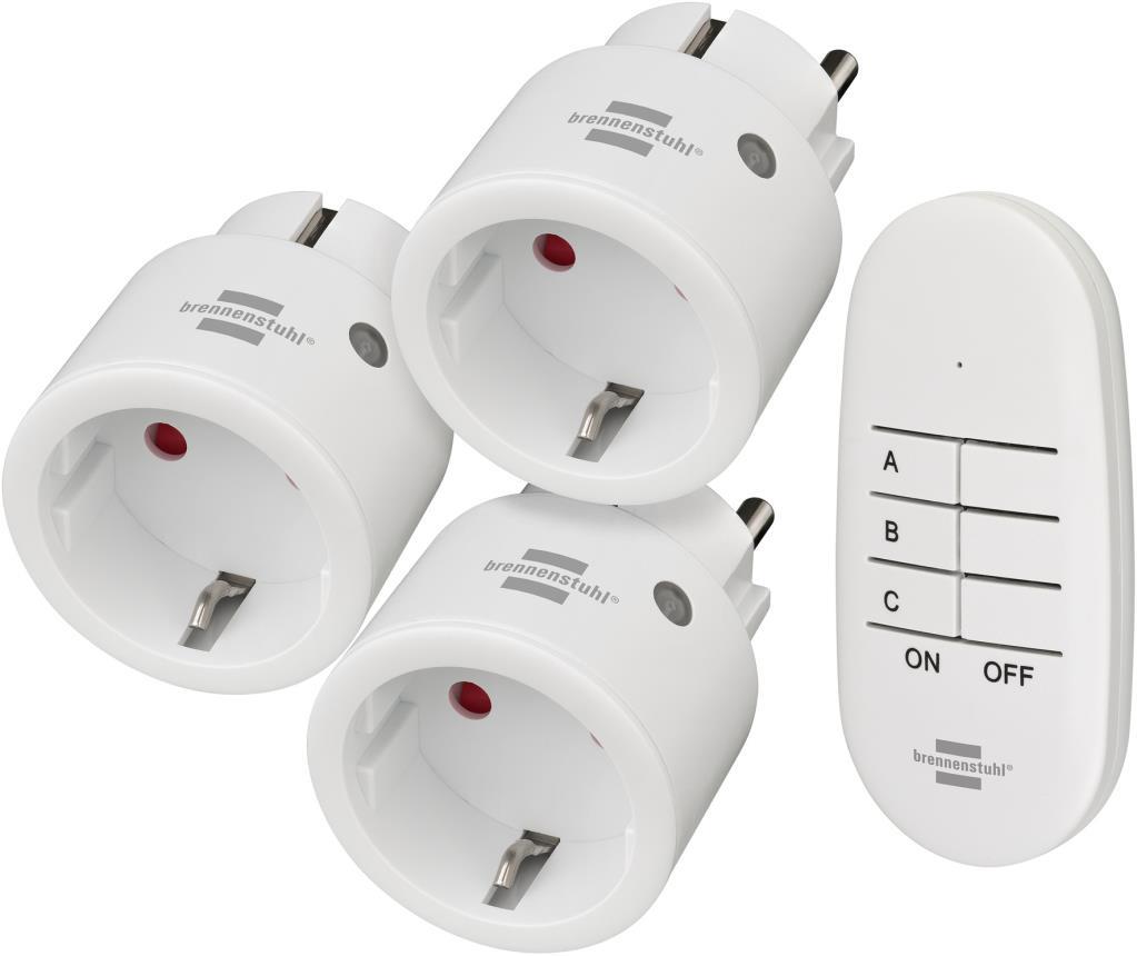 Brennenstuhl Comfort Line Serisi IP20 Lisanslı 25 Metre Uzaktan Kumandalı 3 lü Priz Seti