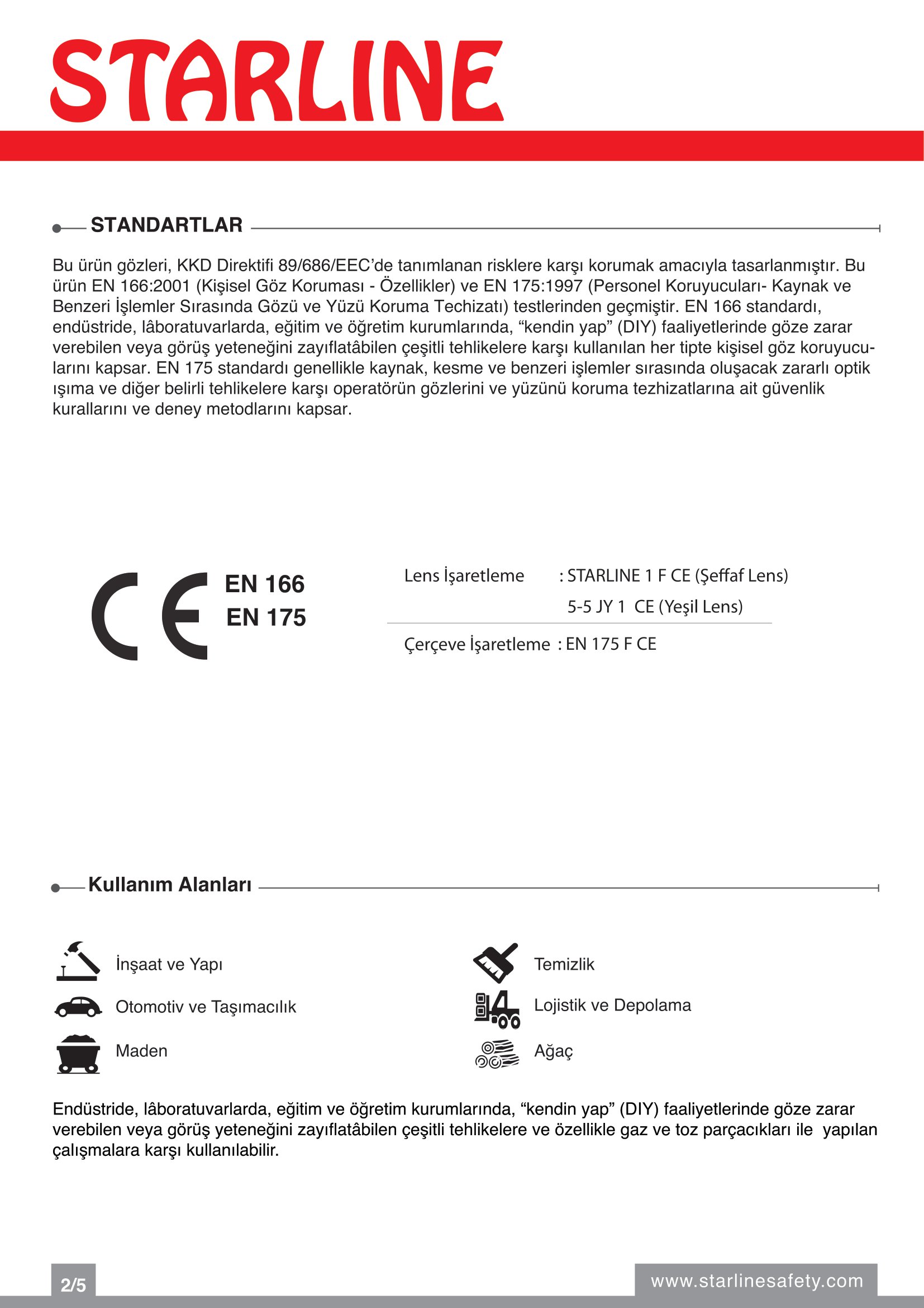 Starline G-025 Şeffaf ve Yeşil Orta Dereceli Darbelere Karşı Dirençli ve Buğulanmaz Kaynak Gözlüğü