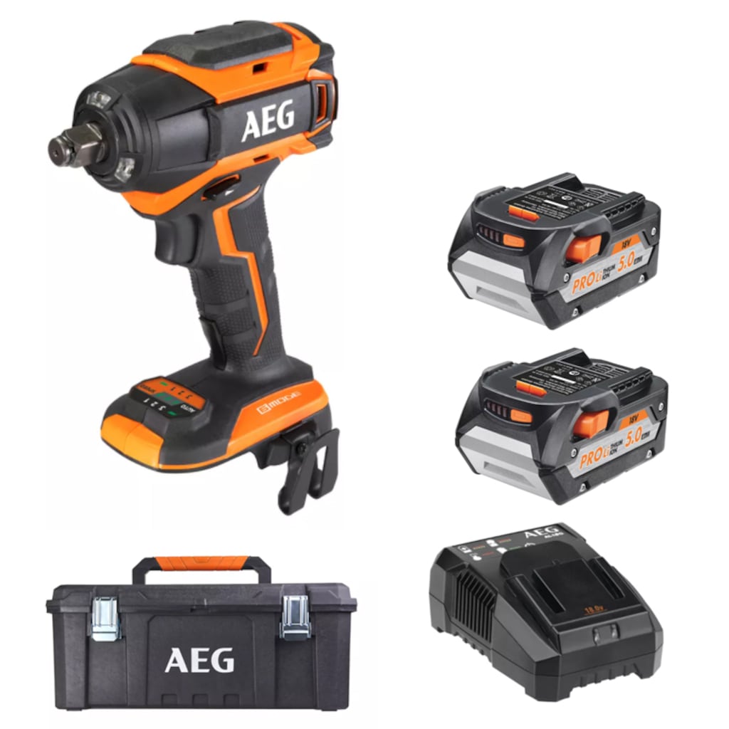 AEG BSS18C12ZB6-502 18V 5Ah Çift Akülü Kömürsüz Somun Sıkma 300NM