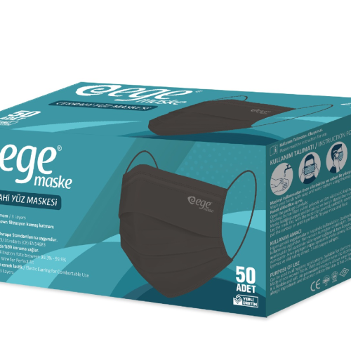 EGE CERRAHİ MASKE SİYAH
