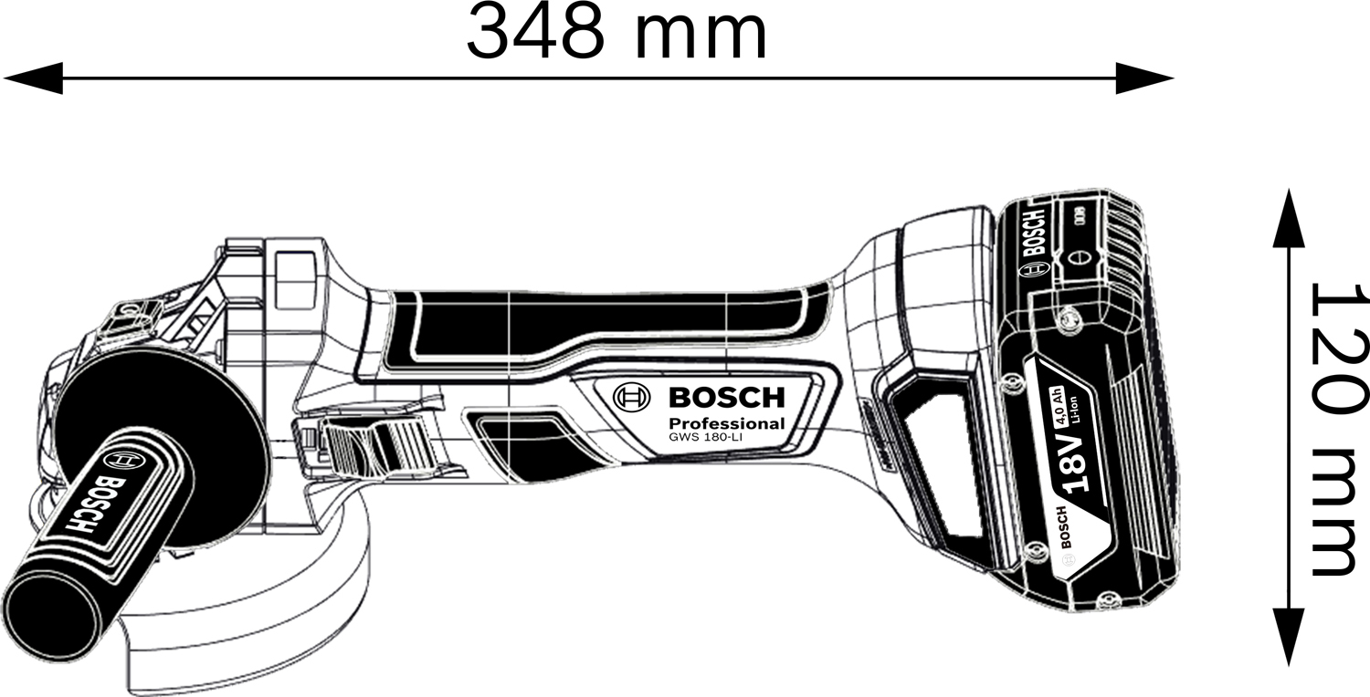 Bosch Professional GWS 180-LI Akülü Taşlama Makinesi (Solo)