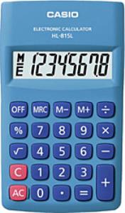 Casio Hl-815L-Bu Mavi Cep Tipi 8 Hane Hesap Makinesi