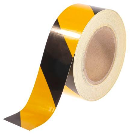 BantMarketim SARI-SİYAH REFLEKTİF BANT 50MM X 46MT