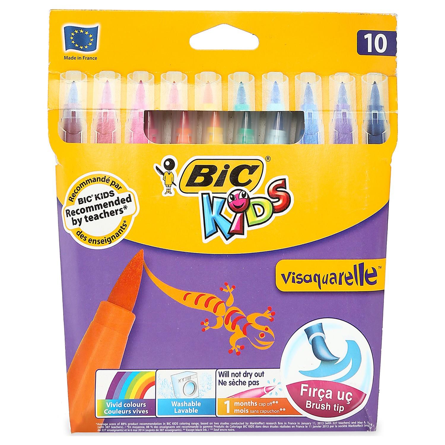 Bic Vısa Fırça Uçlu Keçeli Boyama Kalemi 10'Lu Paket