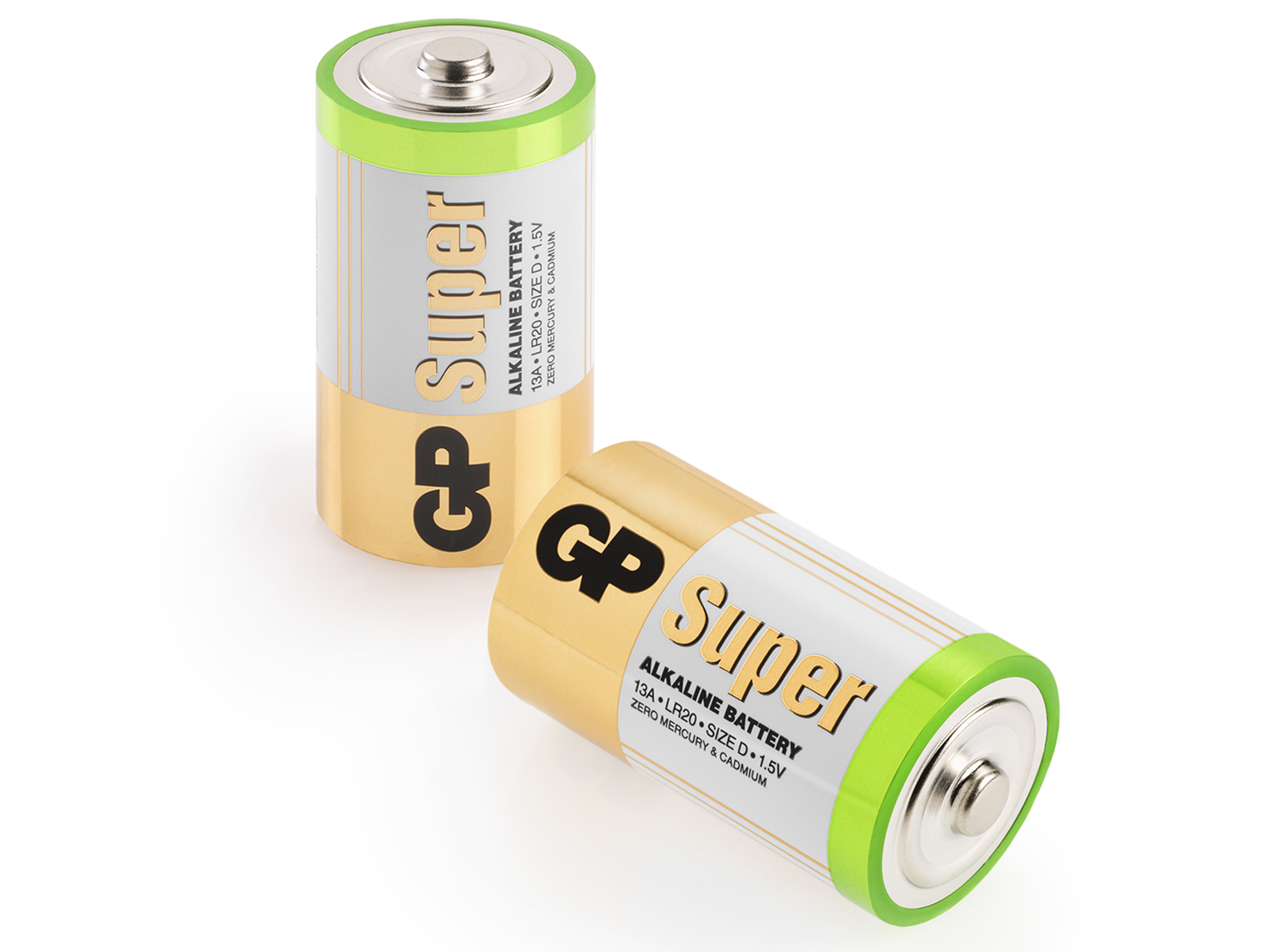 GP Batteries GP13A Süper Alkalin LR20/E95/D Boy Kalın Pil, 1.5 Volt, 2Li Kart
