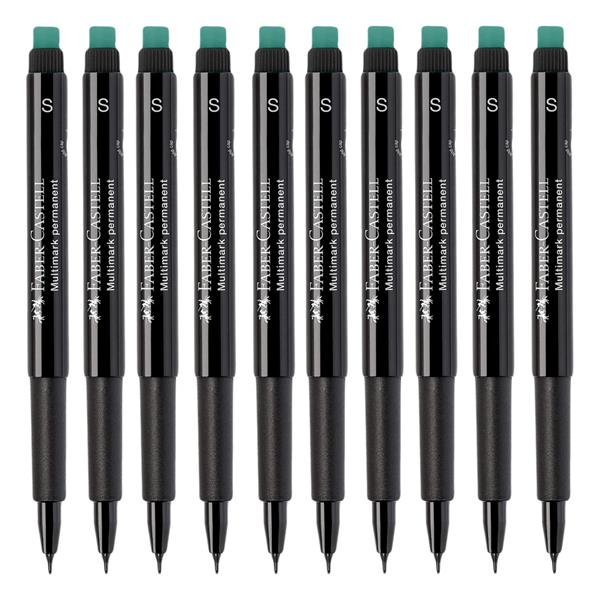 Faber-Castell Permanent Asetat Kalemi Siyah S Uç 10'lu Kutu