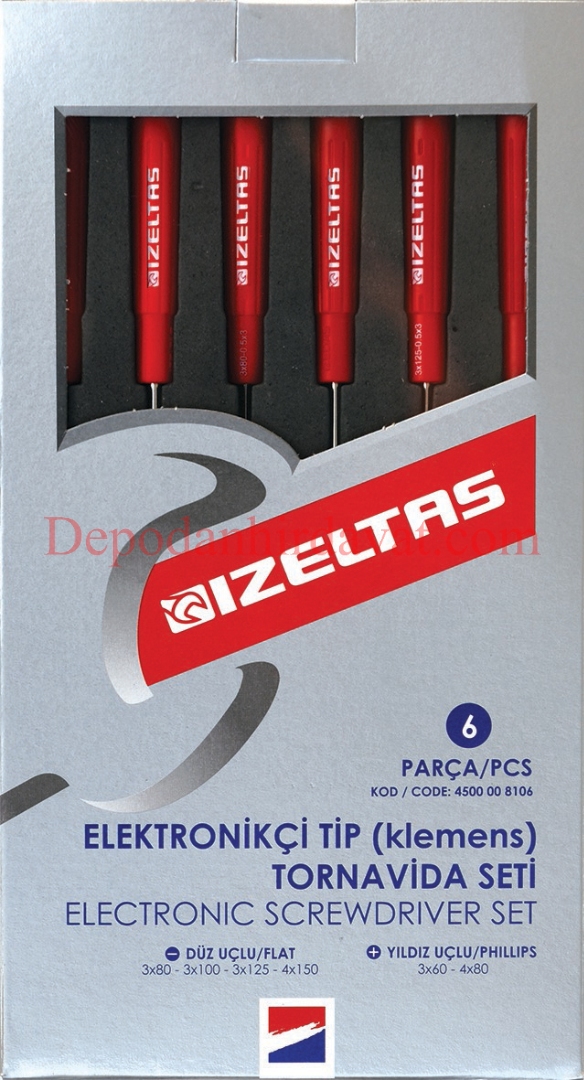 İzeltaş Elektronikçi Tip Klemens Tornavida Seti 6 Parça