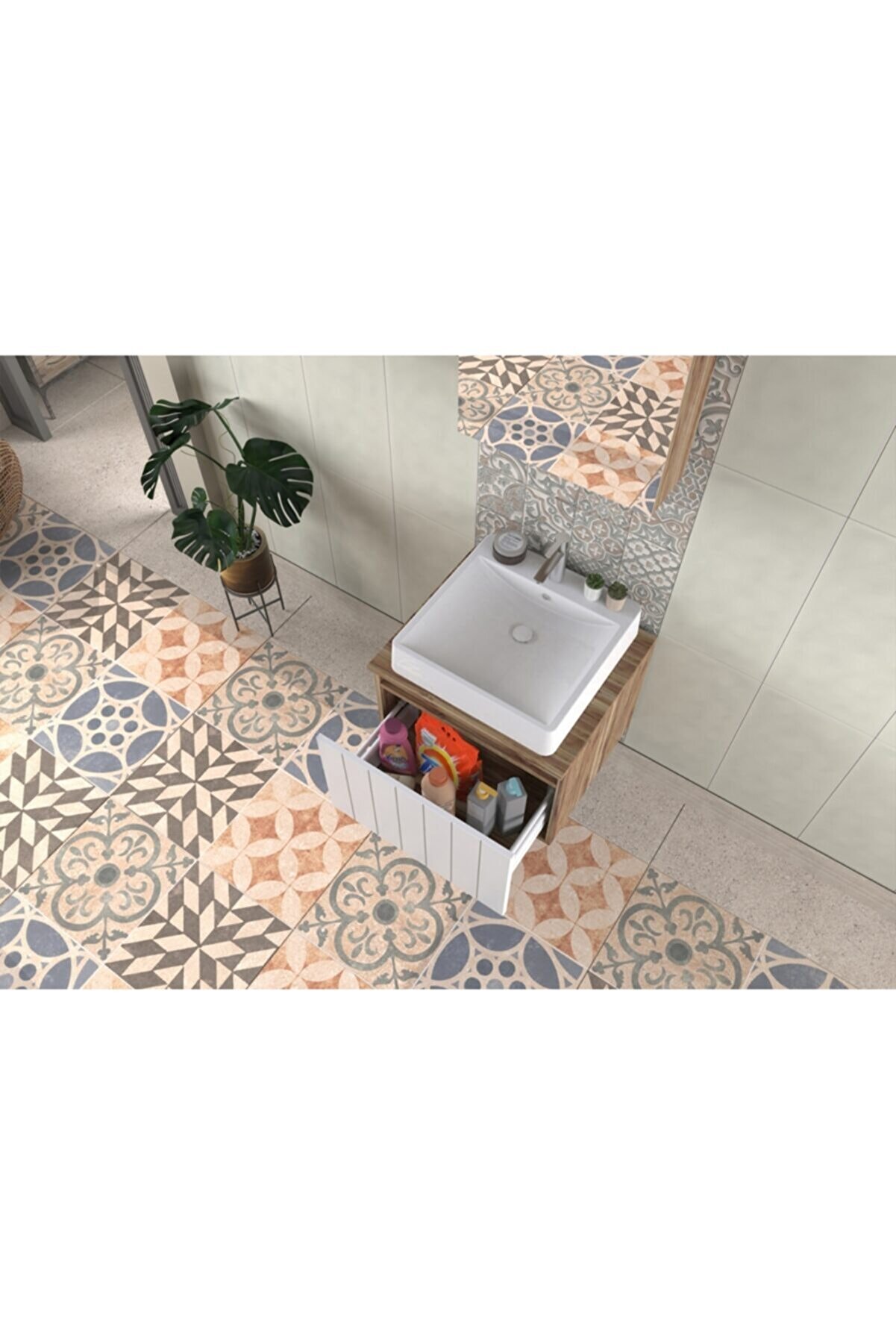 Biani Nevada 60 cm Beyaz Banyo Dolabı