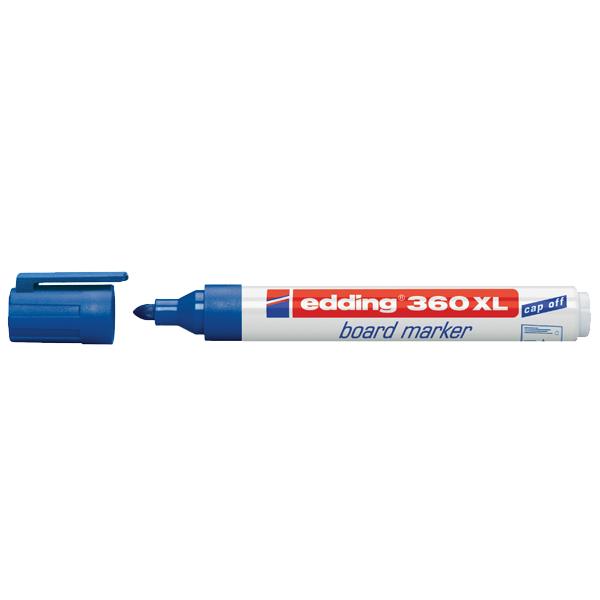 Edding 360 XL Yuvarlak Uçlu Doldurulabilir Mavi Tahta Kalemi 10lu Paket