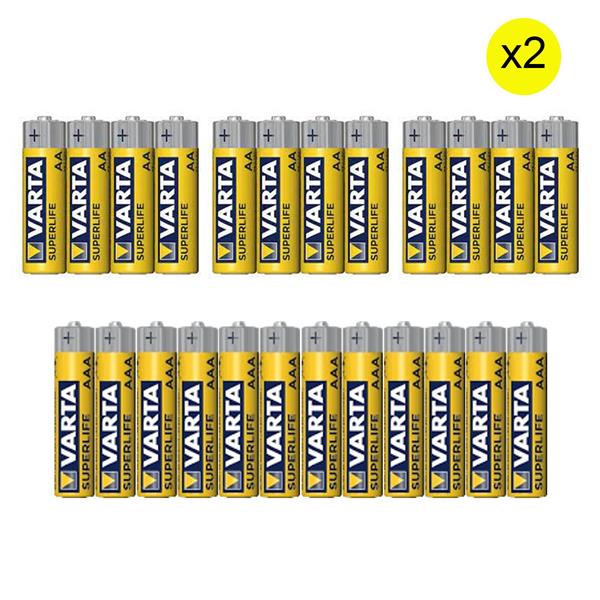 Varta Superlife 48'Li Özel Pil Paketı 24Aa+24Aaa