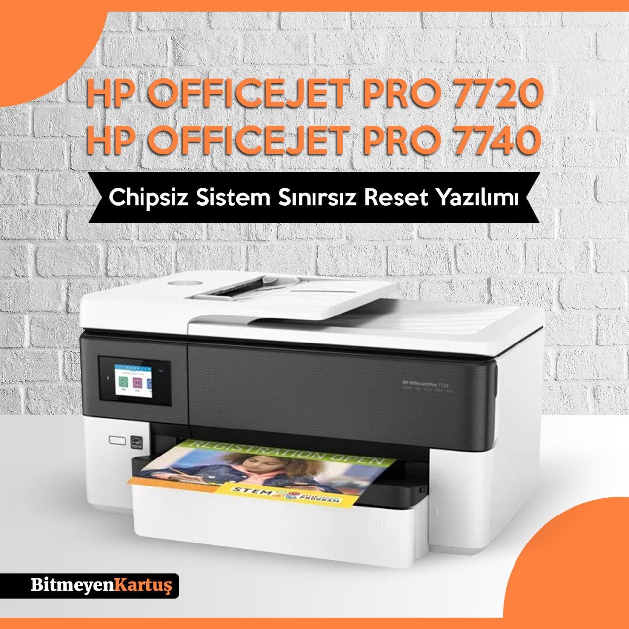 HP Officejet Pro 7720- 7740 Serisi Chipsiz Sistem Sınırsız Reset Yazılımı