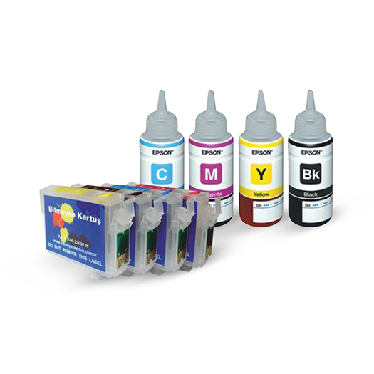 Epson T1621-1624 Uyumlu Kolay Dolan Kartuşlar Ve Orjinal Epson Mürekkepli Set - Wf-2010W/ Wf-2510Wf/ Wf-2520Nf/ Wf-2530/ Wf-2540Dwf