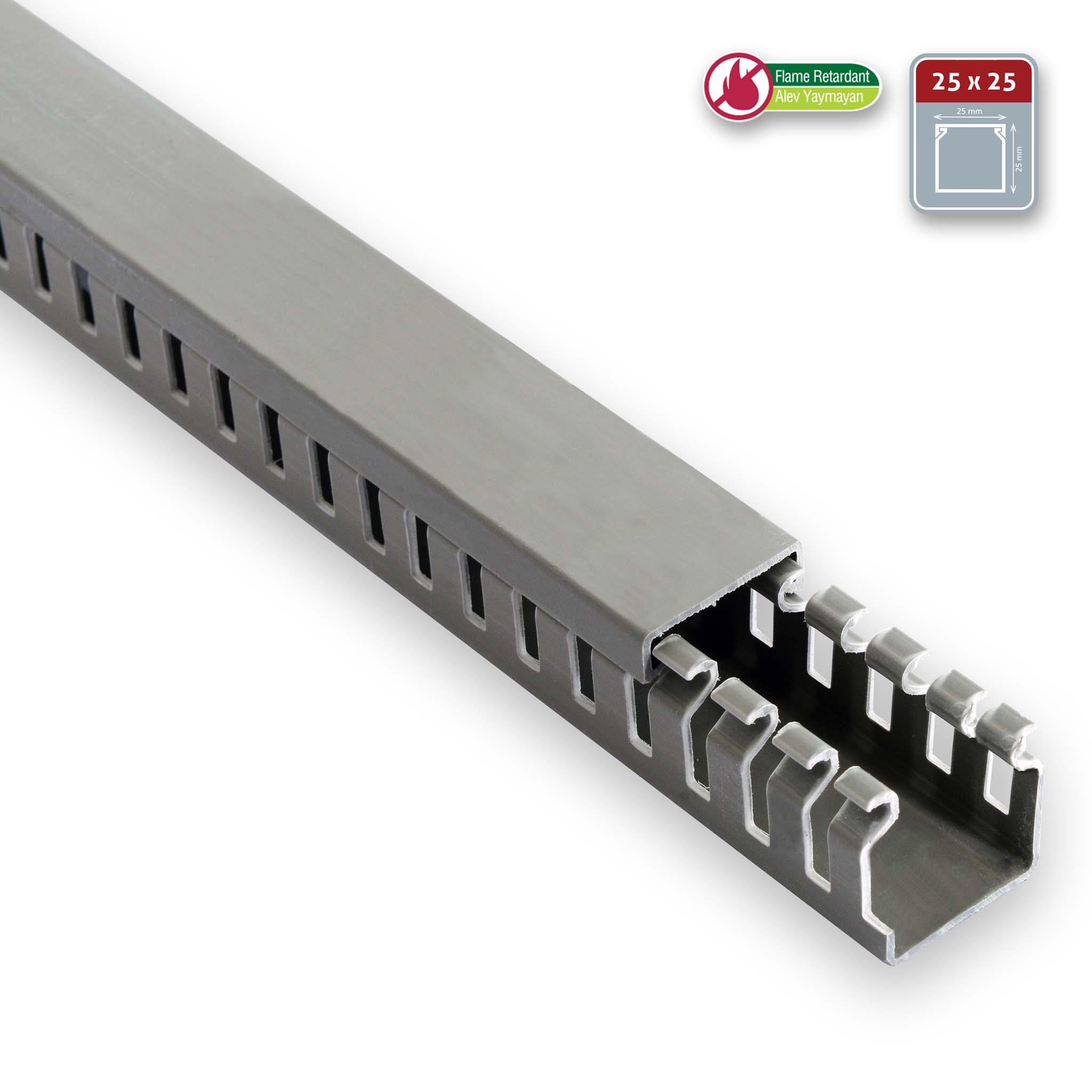 Akiş Apsg-25025 Delikli Pano Tipi Pvc Kablo Kanalı 25X25 Mm, Gri 100 Metre