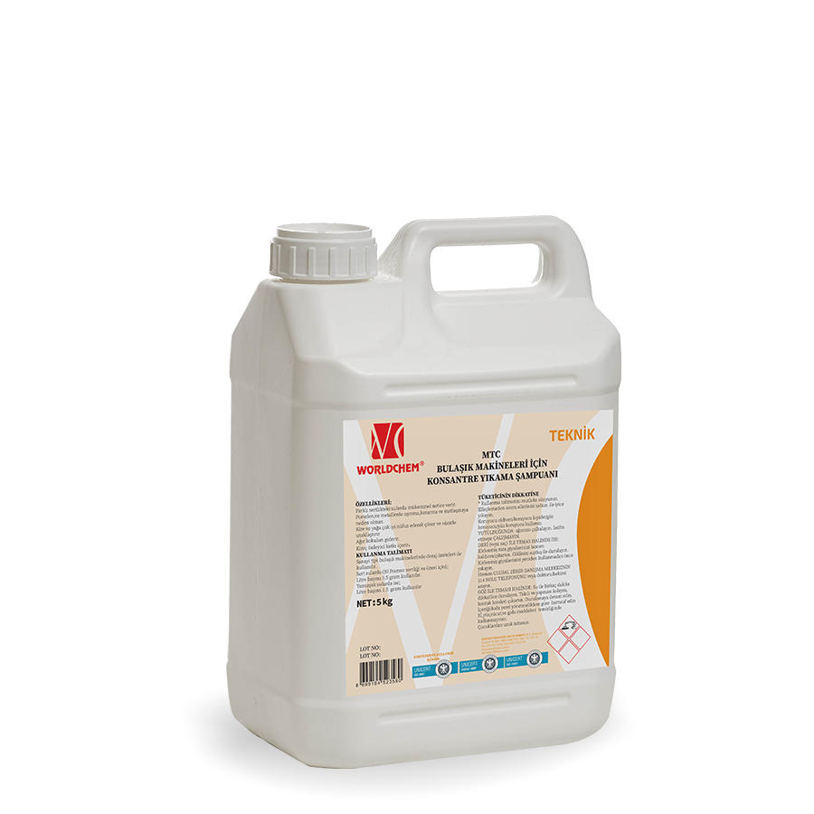 Worldchem Mtc Bulaşık Makinleri İçin Konsantre Yıkama Şampuanı 5 Kg