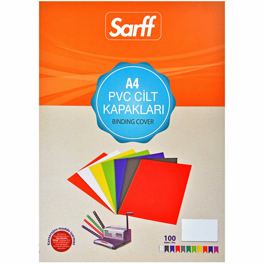 Sarff 15201003 Pvc A4 Şeffaf Cilt Kapağı 100'Lü Paket