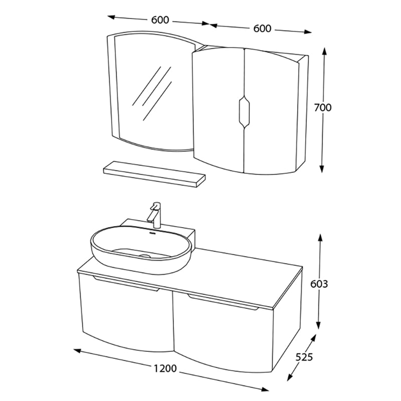 Biani Katre 120 cm Banyo Dolabı