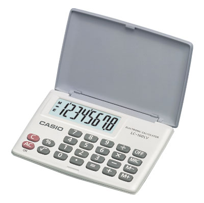 Casio Lc-160Lv-We 8 Hane Cep Tipi Hesap Makinesi