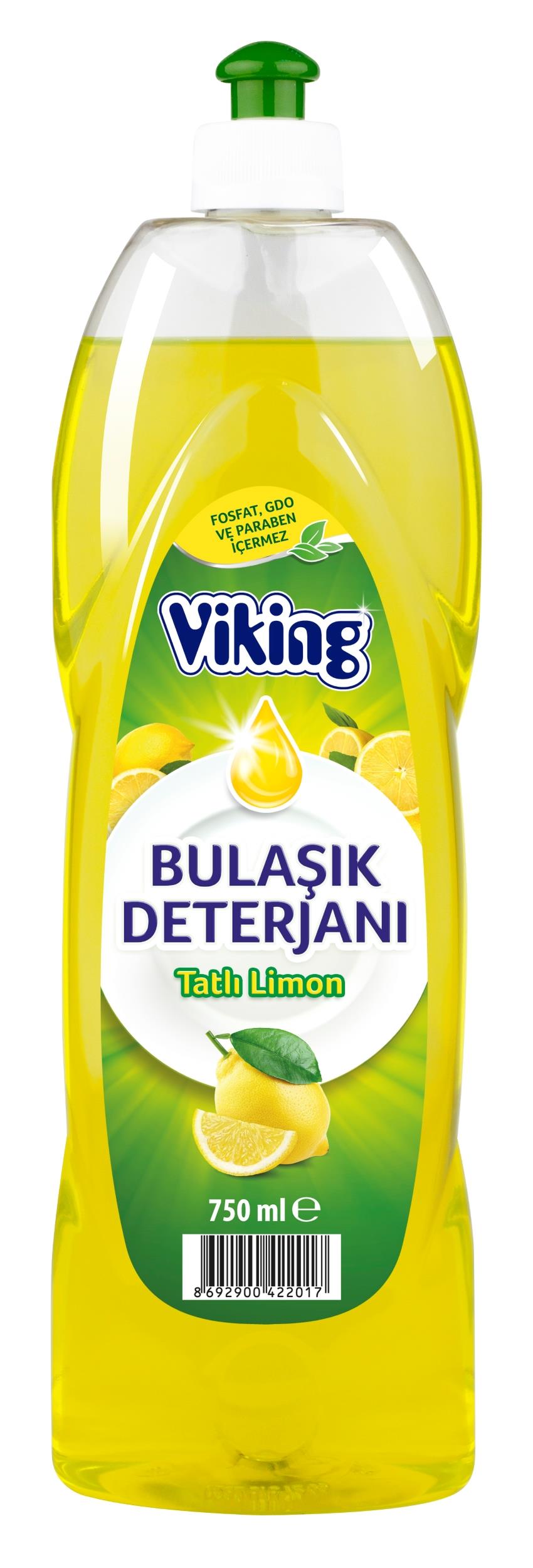 Viking Sıvı Bulaşık Deterjanı 750 Ml 2 Adet Limon Kokulu Ve Elma Kokulu