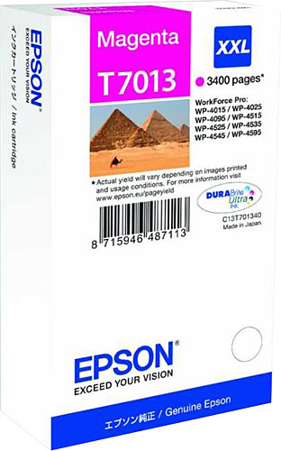 Epson T7013 Magenta Kırmızı 3.400 Sayfa Mürekkep Kartuş T70134010