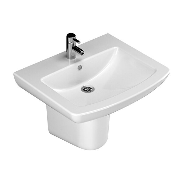 Turavit Plaza 60 cm Seramik Lavabo ve Yarım Ayak