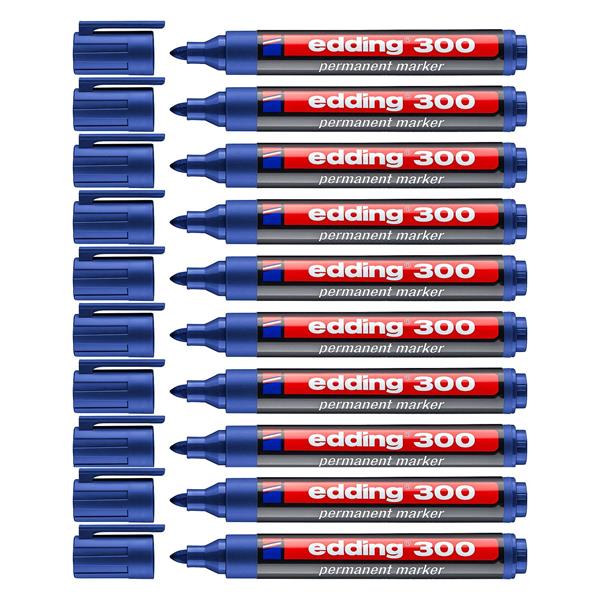 Edding 300 Permanent Markör Yuvarlak Uçlu Kalem Mavi 10 Adet