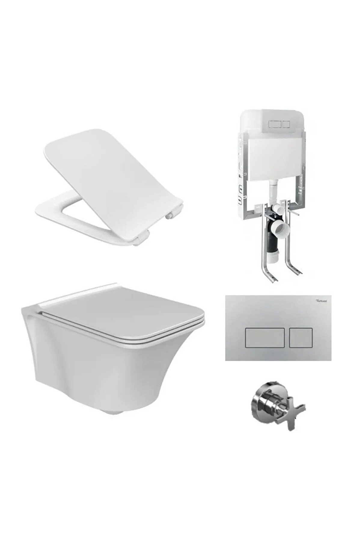 Turkuaz İbiza Rimless Asma Klozet Takım + Gömme Rezervuar Seti