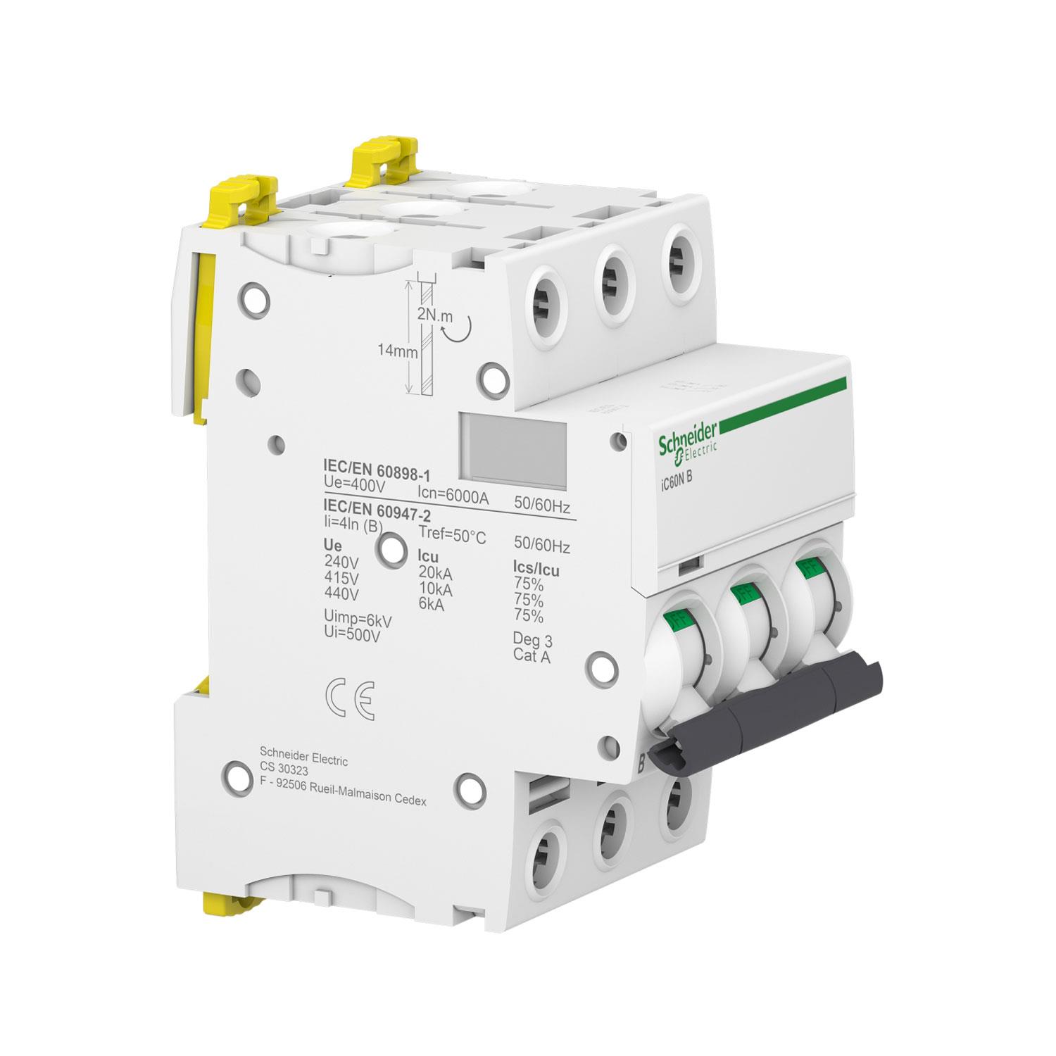 SCHNEIDER ACTi9 iC60N A9F73363 63A SİGORTA (3P, 6kA, B EĞRİSİ)