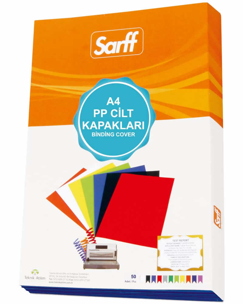Sarff 15201102 450 Mikron A4 Şeffaf Mavi Pp Kapak 50 Li Paket