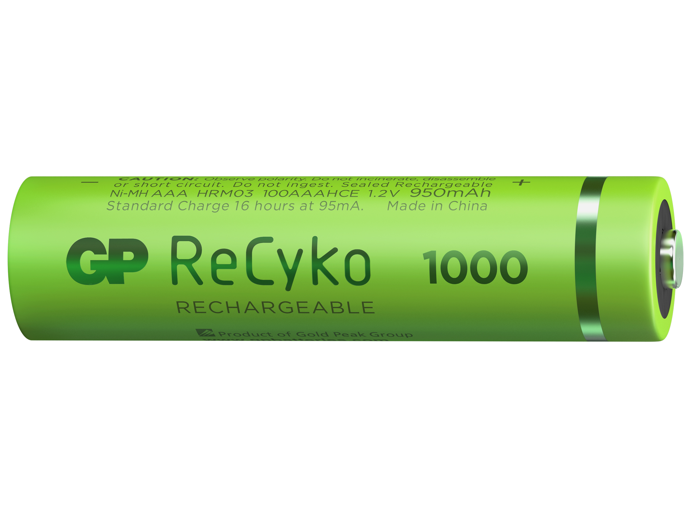 GP Batteries ReCyko 1000 AAA İnce Kalem Ni-Mh Şarjlı Pil 1.2 Volt 4lü Kart