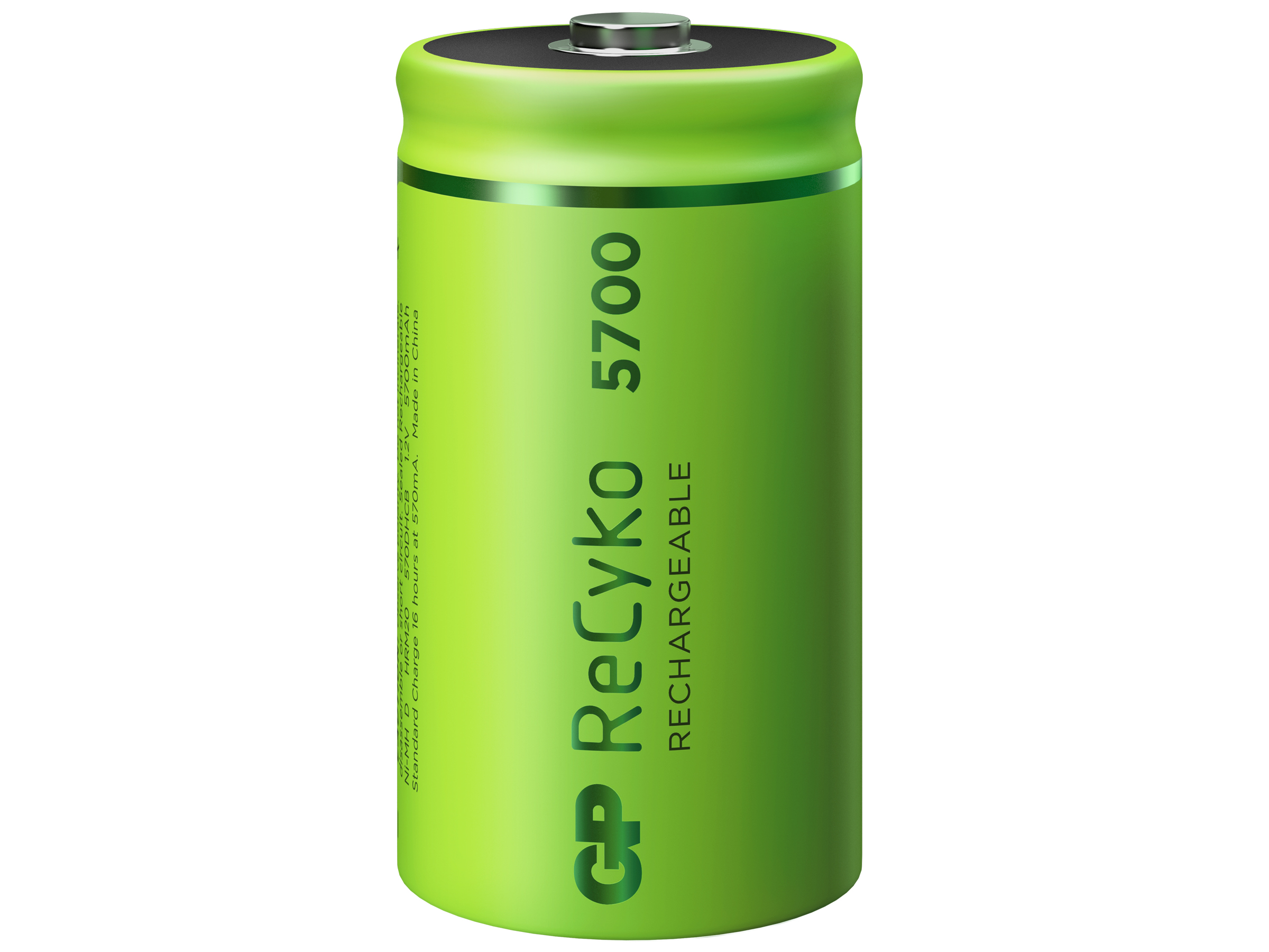 GP Batteries ReCyko 5700 mAh D Boy Kalın Ni-MH Şarjlı Pil 1.2 Volt 2li Kart