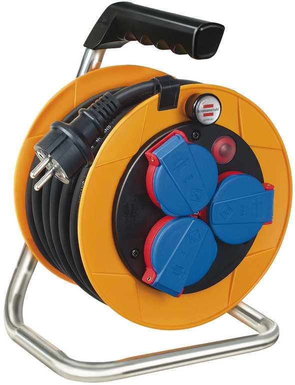 Brennenstuhl Brobusta Compact Serisi IP44 Lisanslı 3 Soketli 10 Metre Makaralı Kablo