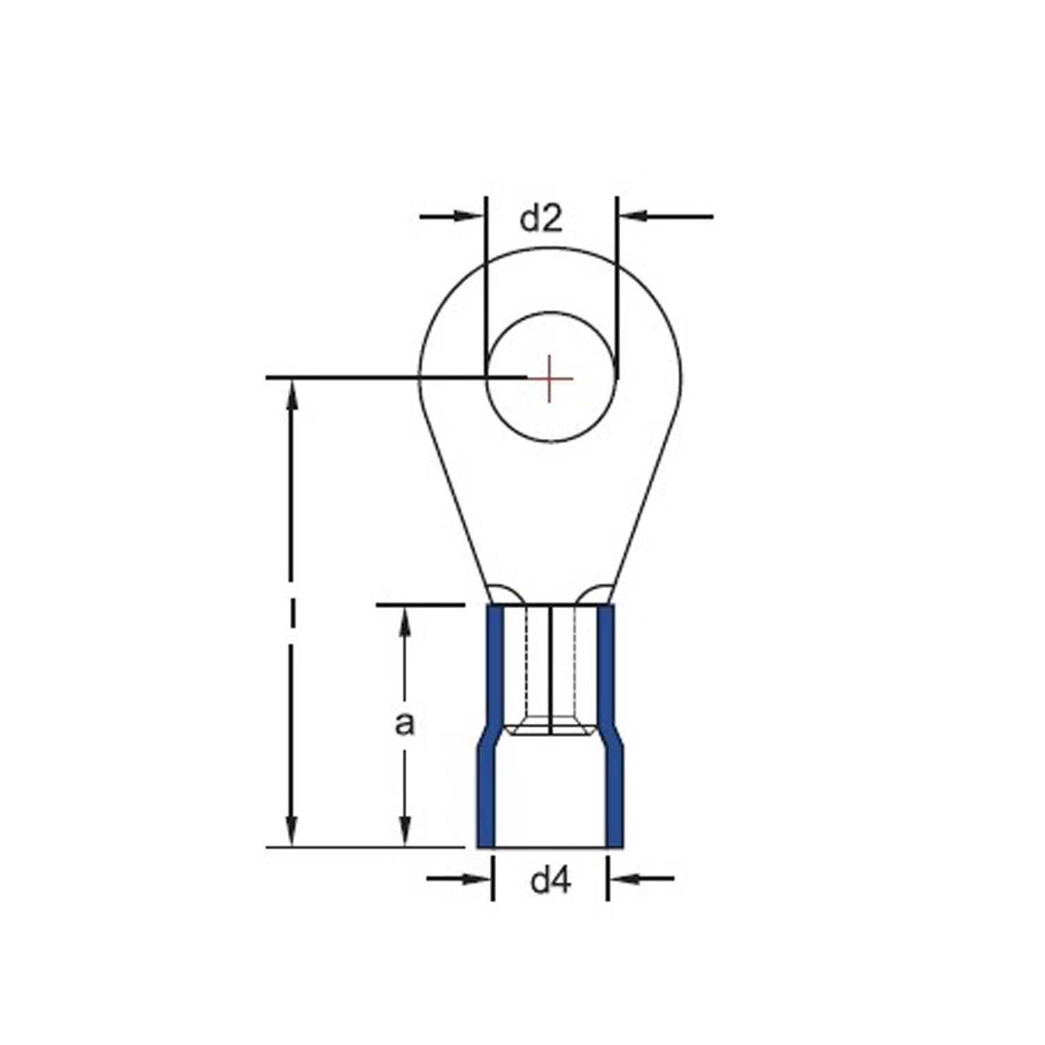 JAMESON JYU-802 M8 YUVARLAK TİP İZOLELİ KABLO UCU (1,50-2,50 MM, MAVİ) (200 ADET )