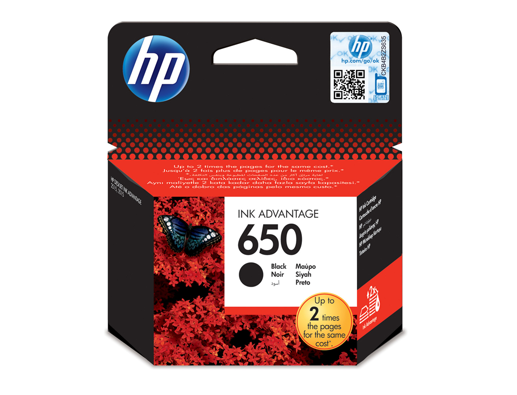 HP 650 Siyah Mürekkep Kartuşu Cz101Ae