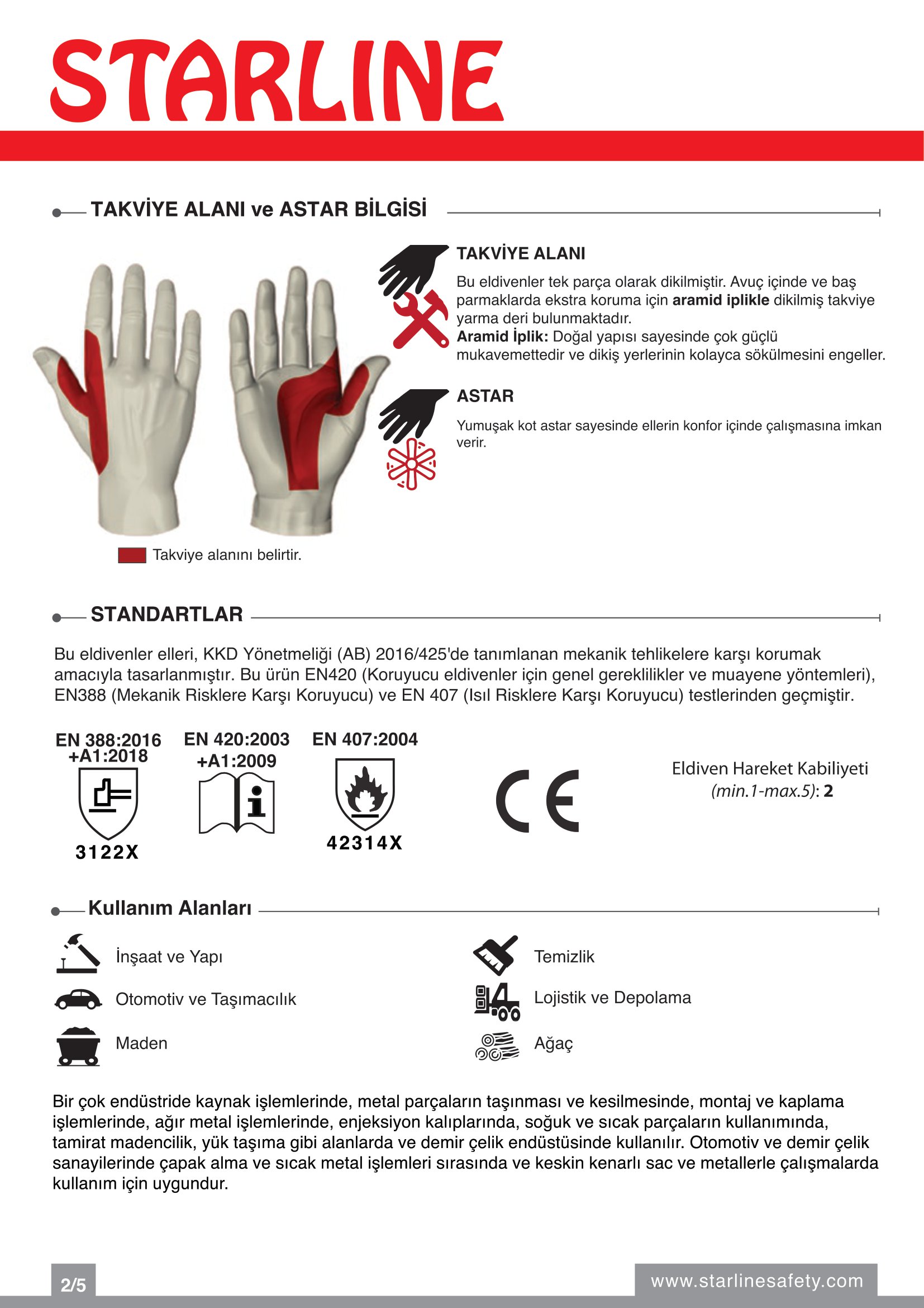 Starline E-1304 Yarma Deri ve Aramid İplikli Yanma Direnci Yüksek Ekstra Avuç İçi Takviyeli Yeşil-Sarı Kaynak Eldiveni (10/XL Beden)