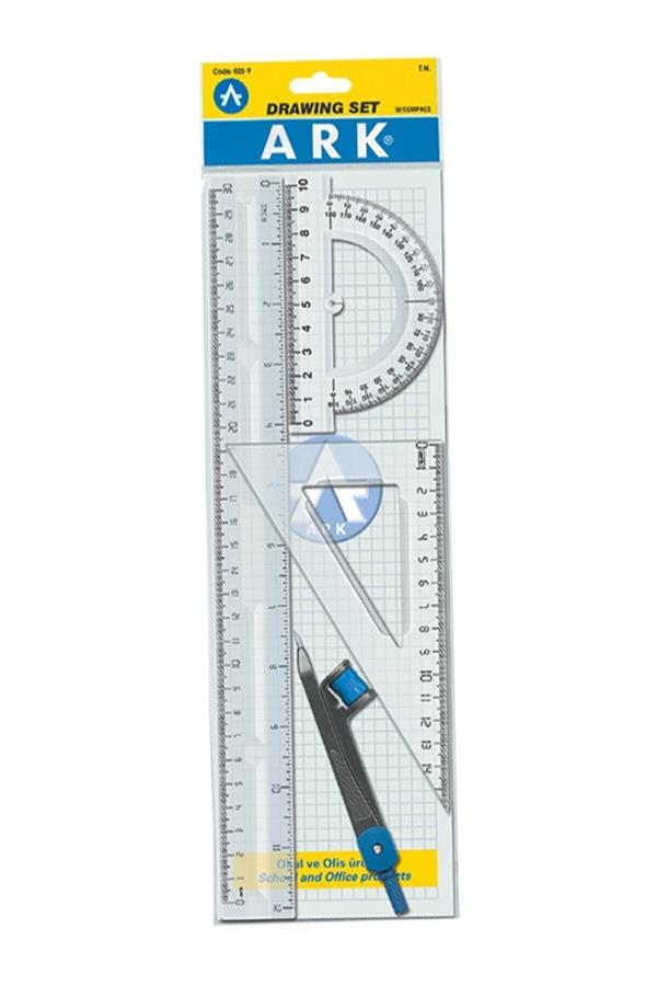 Ark Çizim Seti 30 Cm Cetvelli 4 Parça Kod:025-9