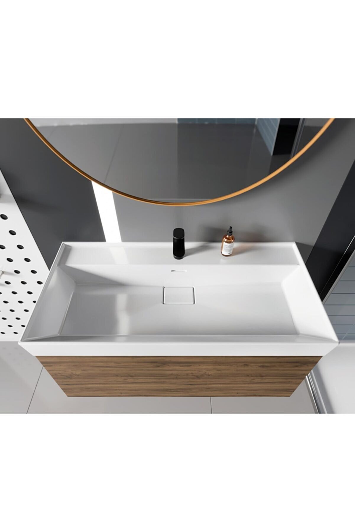Turkuaz Seramik Sharp Etajer Uyumlu Lavabo, 60×48 cm