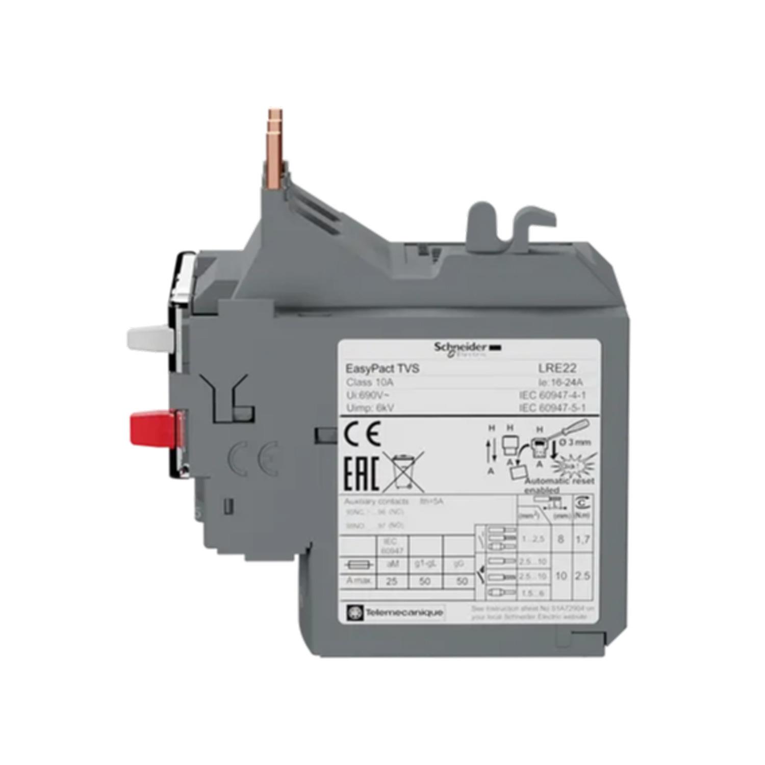 SCHNEIDER EASYPACT TVS LRE-22 DİFERANSİYEL TERMİK AŞIRI YÜK RÖLESİ (16-24A)