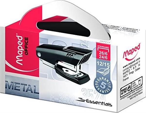 Maped Essentials Metal Mini 24/6 Zımba Siyah 524118