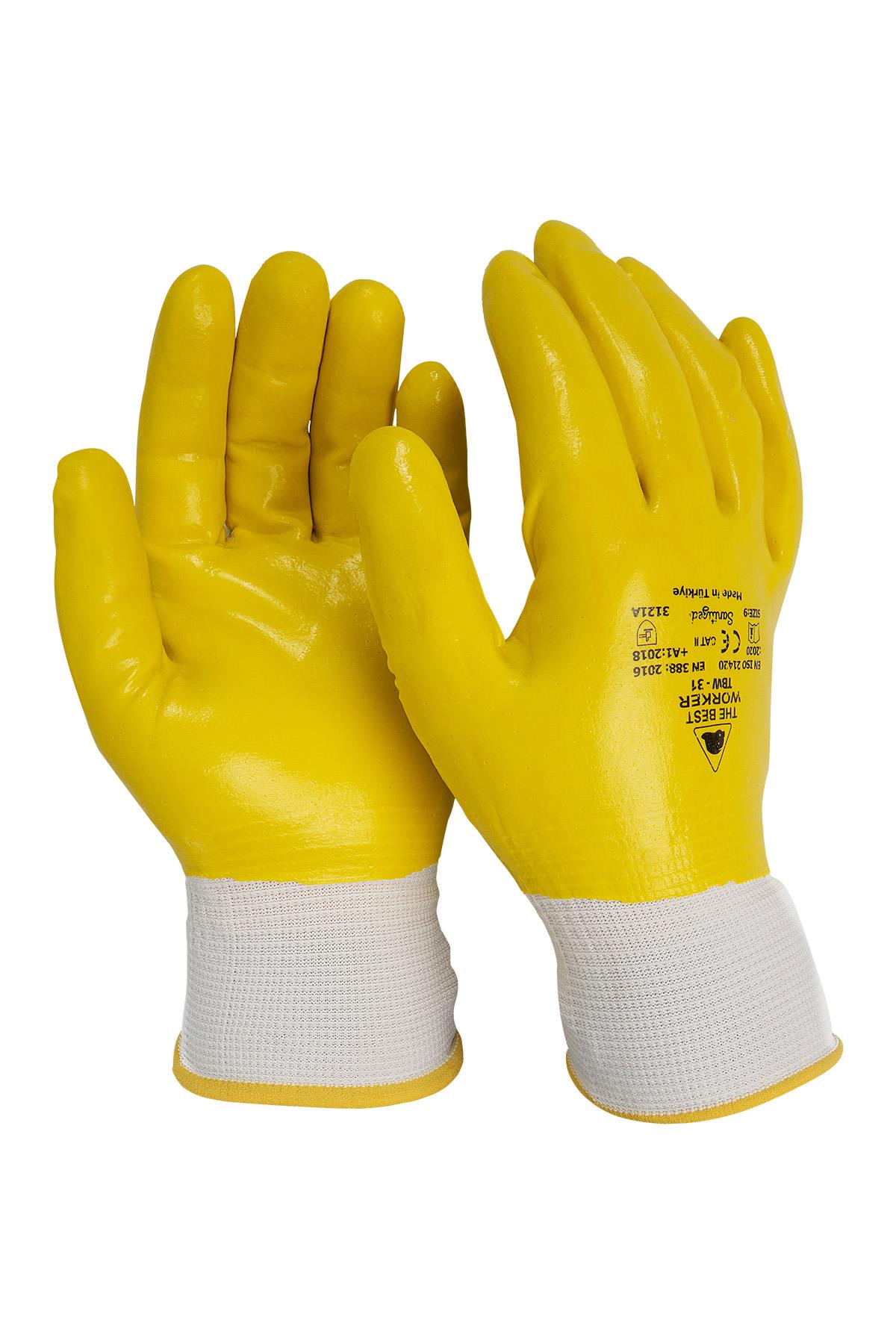 Bestguard Tbw31 Tam Kaplı Sarı Eldiven