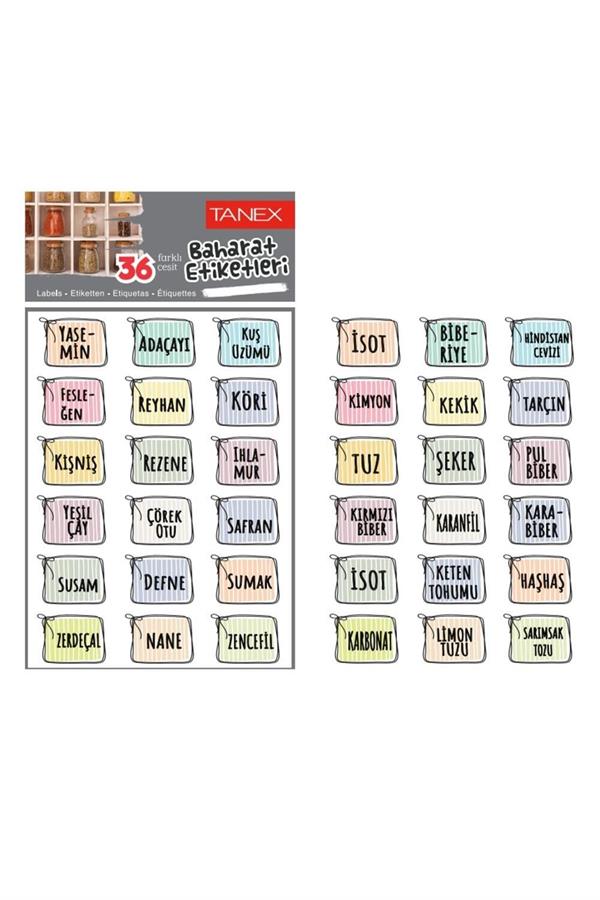 Tanex Mtc-602 Baharat Etiketi 2 Sayfa 32X22mm 36 Adet