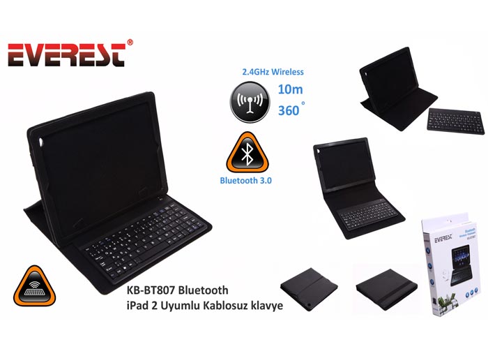 Everest KB-BT807 Bluetooth Ipad 2 Uyumlu Q Multimedia Kablosuz Klavye