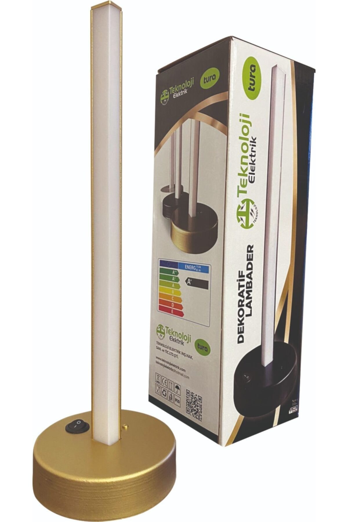 Teknoloji Elektrik Led Masa Lambası - Abajur Gold (LED GÜN İŞIĞI) 9 W
