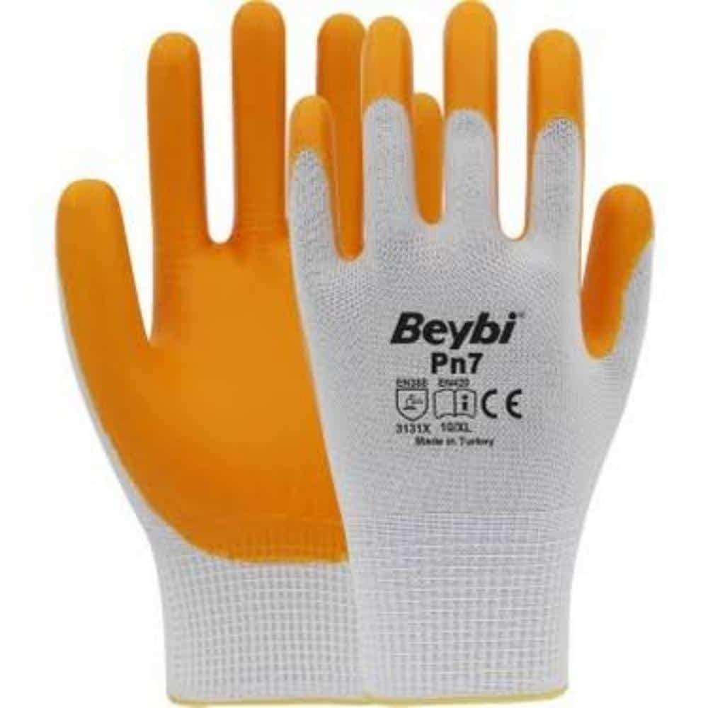 Beybi Pn7 Polyester Örme Sarı Nitril Eldiven
