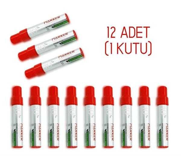 Micro Permanent Marker 10 mm Kesik Uç Kırmızı 12 Adet 1 Kutu
