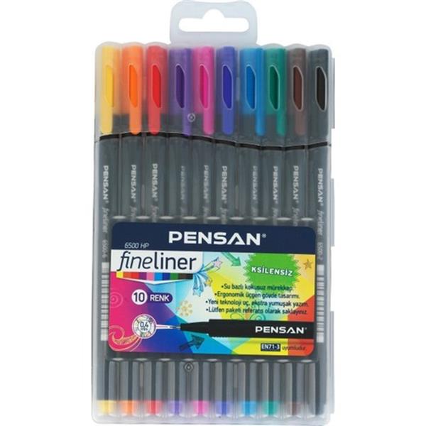 Pensan Fineliner Kalem 6500 10'Lu Plastik Kutu