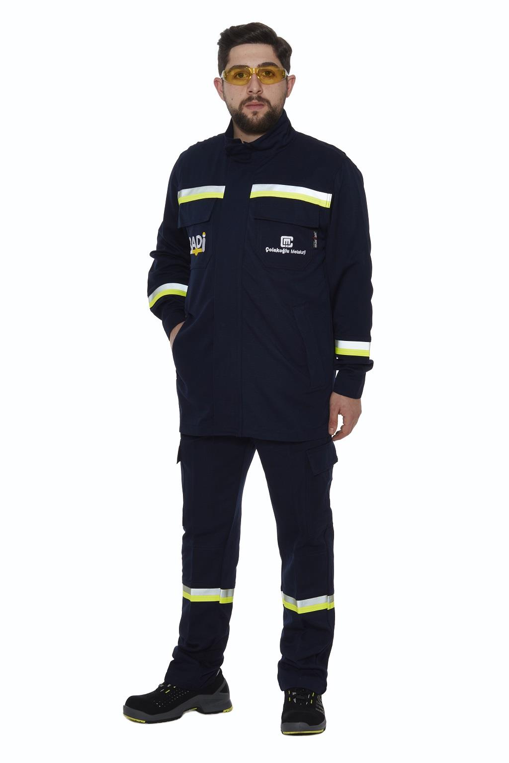 ALÜMİNUZE VİSKON RADYAN ISI VE ERİMİŞ METAL ERİYİK CEKET PANTALON