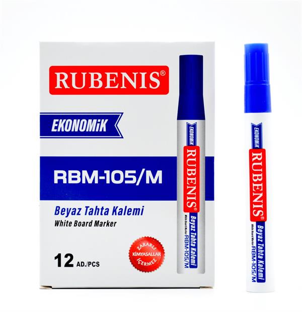 Rubenis Ekonomik Beyaz Tahta Kalemi Mavi 12 Adet